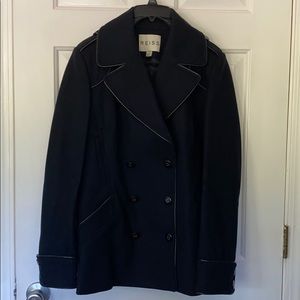 Reiss Peacoat with leather trim